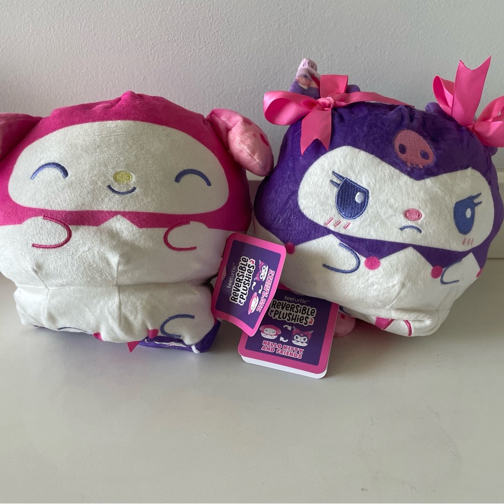 Hello Kitty Reversible Plushies - Pink and Purple